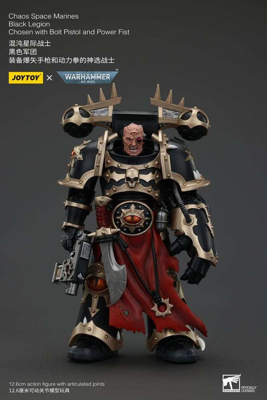 Warhammer 40k Actionfigur Chaos Space Marines Black Legion Chosen with Bolt Pistol and Power Fist 20 cm - Smalltinytoystore