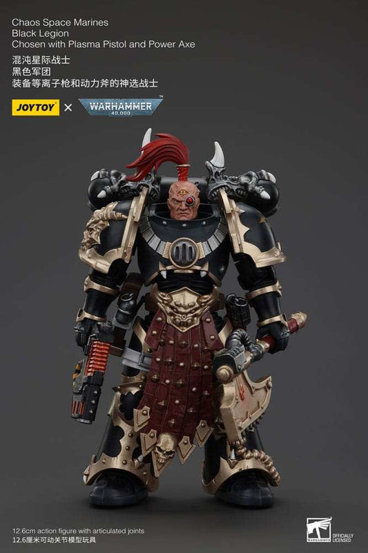 Warhammer 40k Actionfigur Chaos Space Marines Black Legion Chosen with Plasma Pistol and Power Axe 20 cm - Smalltinytoystore