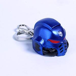 Warhammer 40K Metall-Schlüsselanhänger Space Marine Primaris Helmet Ultramarine - Beschädigte Verpackung - Smalltinytoystore