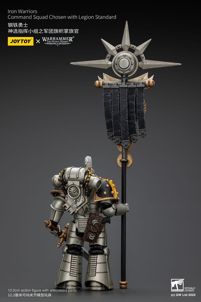 Warhammer The Horus Heresy Actionfigur 1/18 lron Warriors Command Squad Chosen with Legion Standard 12 cm - Smalltinytoystore