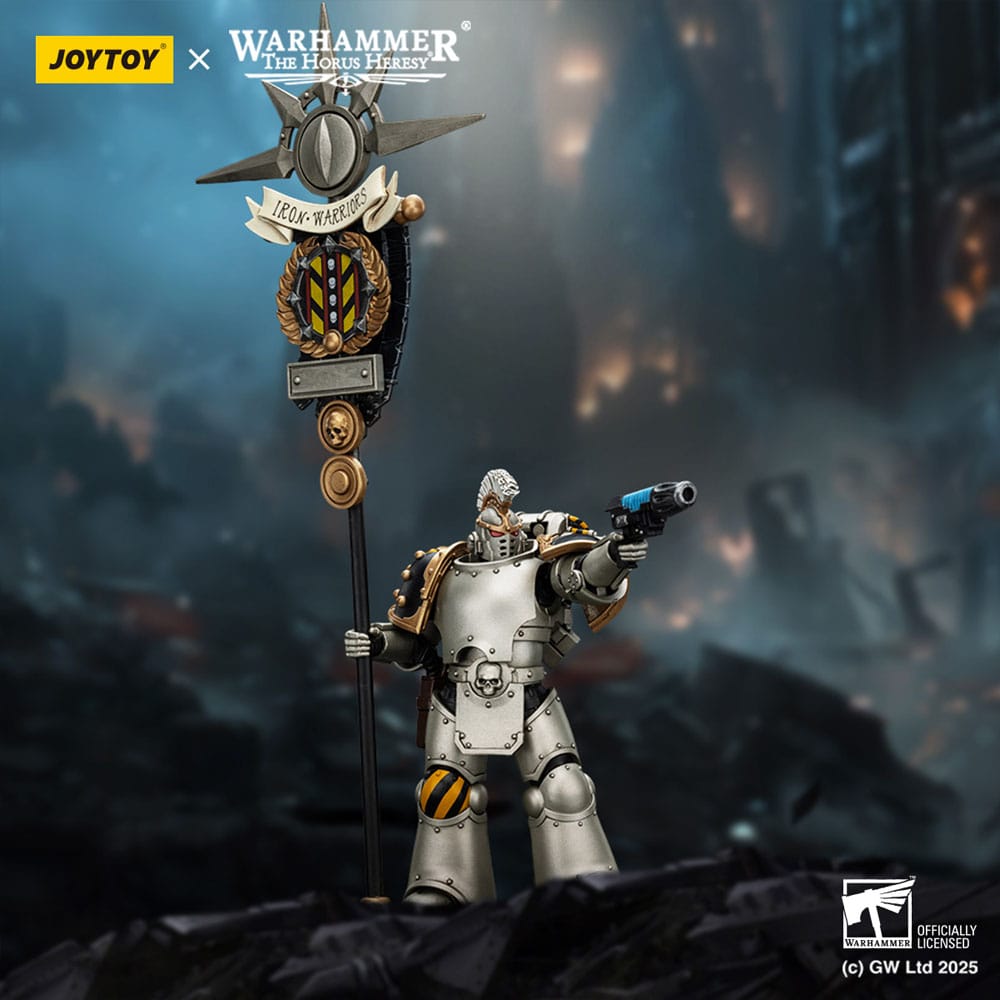 Warhammer The Horus Heresy Actionfigur 1/18 lron Warriors Command Squad Chosen with Legion Standard 12 cm - Smalltinytoystore