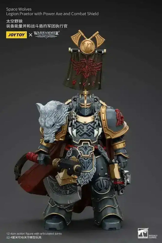 Warhammer The Horus Heresy Actionfigur 1/18 Space Wolves Legion Praetor with Power Axe and Combat Shield 12 cm - Smalltinytoystore