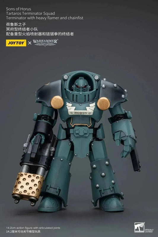 Warhammer The Horus Heresy Actionfigur 1/18 Tartaros Terminator Squad Terminator With Heavy Flamer And Chainfist 12 cm - Smalltinytoystore