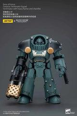 Warhammer The Horus Heresy Actionfigur 1/18 Tartaros Terminator Squad Terminator With Heavy Flamer And Chainfist 12 cm - Smalltinytoystore