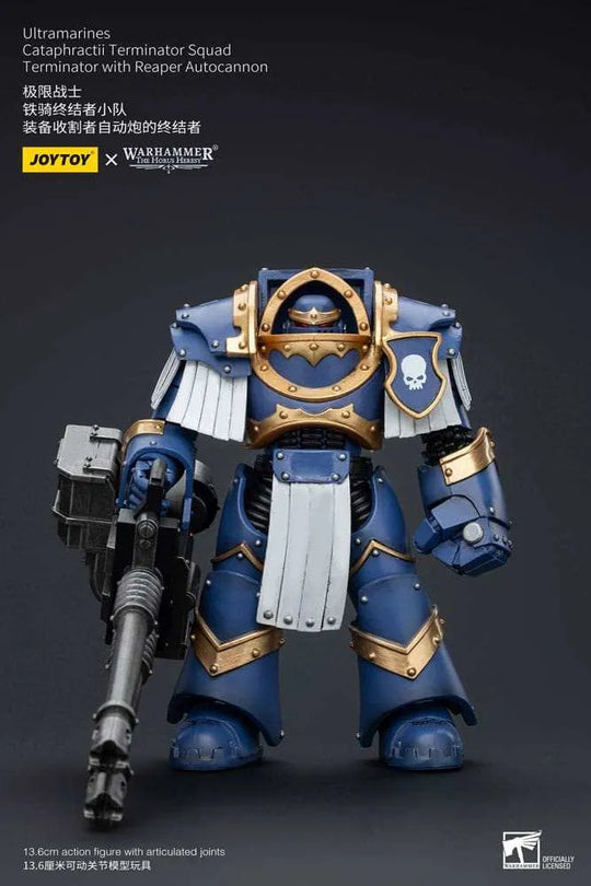 Warhammer The Horus Heresy Actionfigur 1/18 Uitramarines Cataphractii Terminator Squad Terminator with Reaper Autocannon 14 cm - Smalltinytoystore