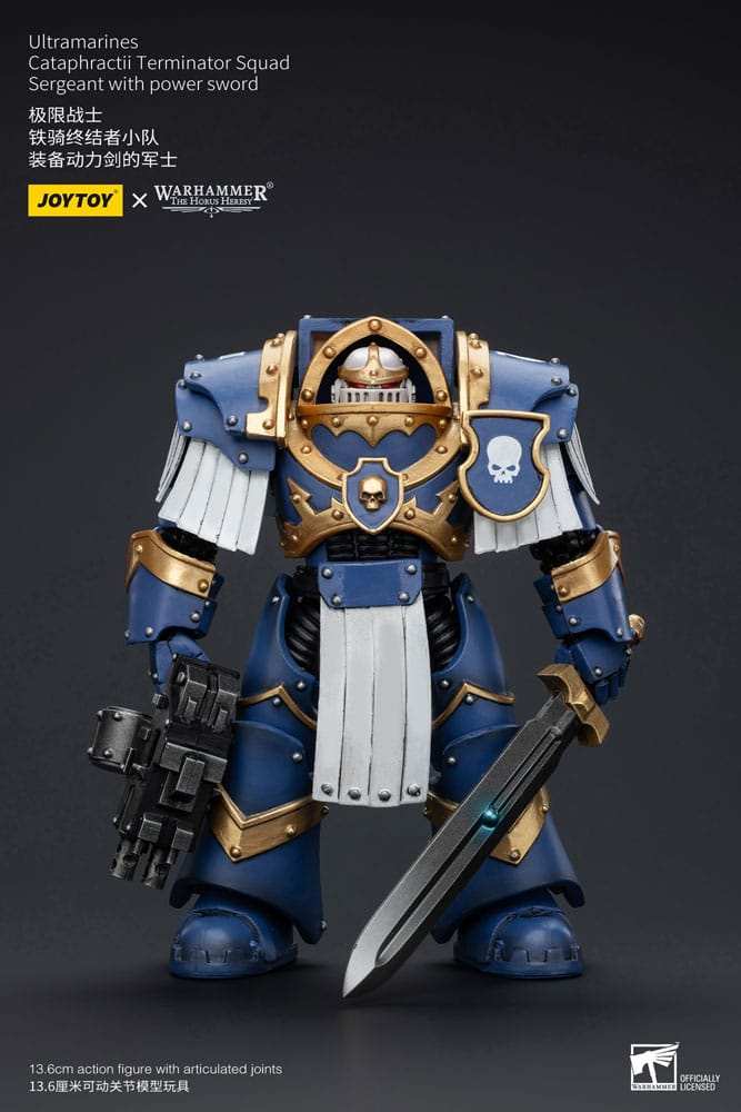 Warhammer The Horus Heresy Actionfigur 1/18 Ultramarines Cataphractii Terminator Squad Sergeant with Power Sword 14 cm - Smalltinytoystore