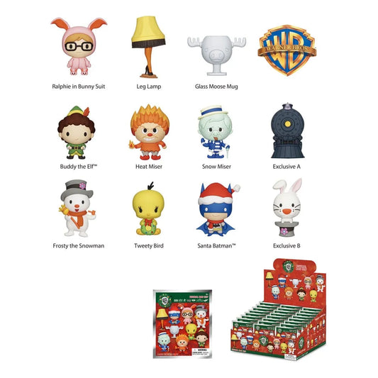 Warner Brothers 3D PVC-Taschenanhänger WB Christmas Serie 1 Display (24) - Smalltinytoystore