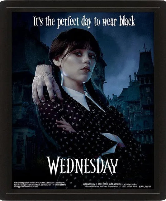 Wednesday 3D-Effekt Poster im Rahmen Perfect Day 26 x 20 cm - Smalltinytoystore