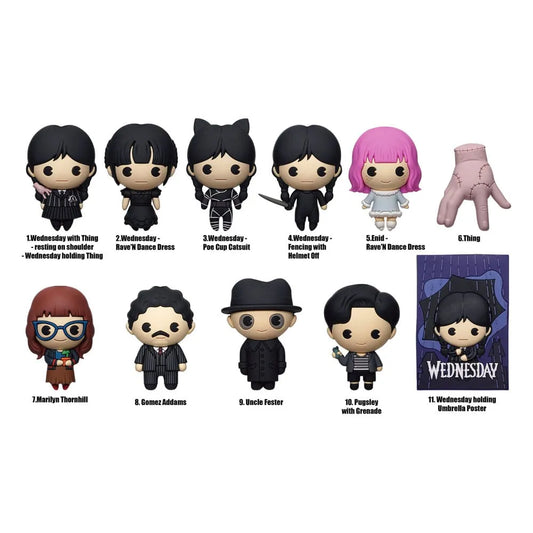 Wednesday 3D PVC-Taschenanhänger Series 2 Display (24) - Smalltinytoystore