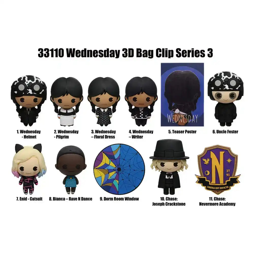 Wednesday 3D PVC-Taschenanhänger Series 3 Display (24) - Smalltinytoystore
