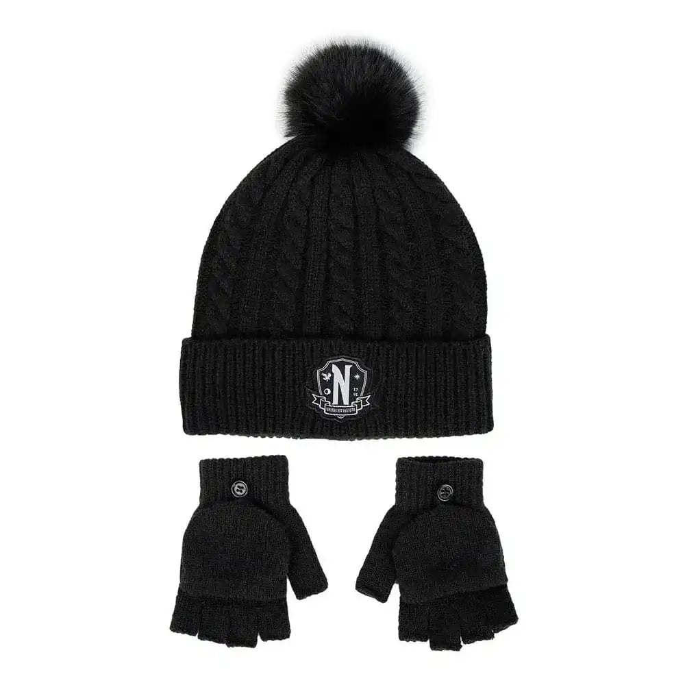 Wednesday Beanie & Handschuhe Set Nervermore - Smalltinytoystore
