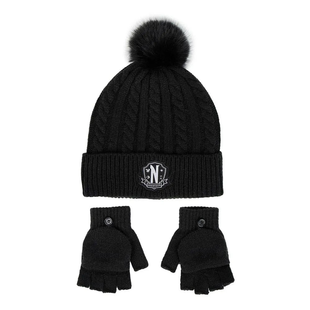 Wednesday Beanie & Handschuhe Set Nervermore - Smalltinytoystore