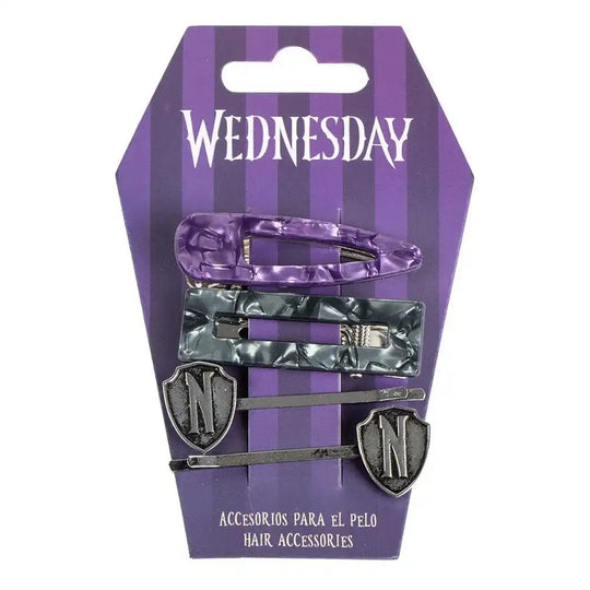 Wednesday Haarschmuck 4er-Pack Pruple & Black - Smalltinytoystore