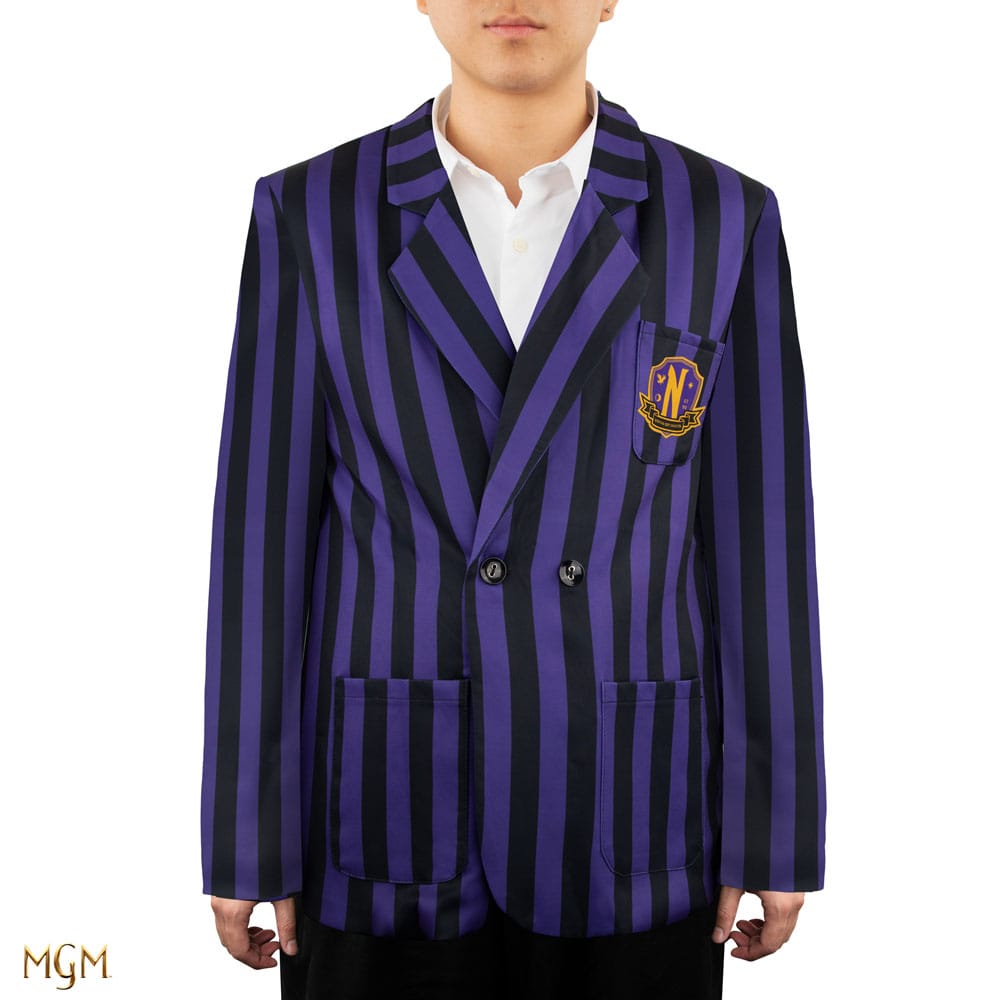 Wednesday Jacke Nevermore Academy Purple Striped Blazer Größe L - Smalltinytoystore