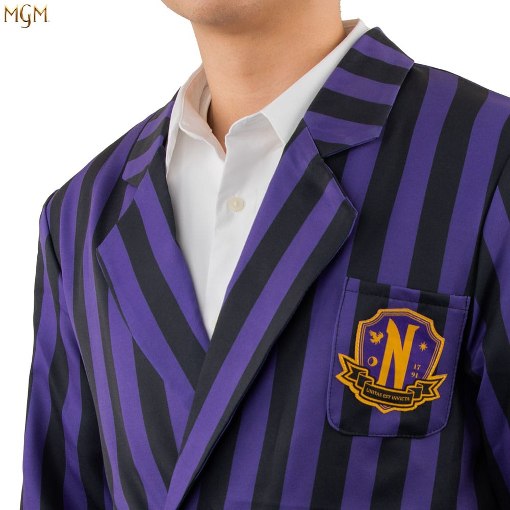 Wednesday Jacke Nevermore Academy Purple Striped Blazer Größe L - Smalltinytoystore