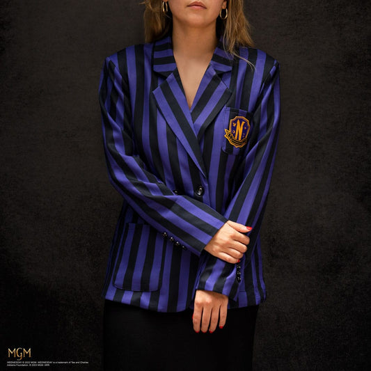 Wednesday Jacke Nevermore Academy Purple Striped Blazer Größe L - Smalltinytoystore