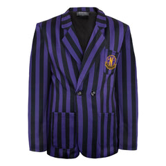 Wednesday Jacke Nevermore Academy Purple Striped Blazer Größe L - Smalltinytoystore