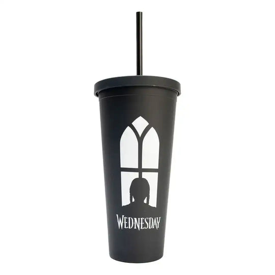 Wednesday Tumbler mit Trinkhalmen 485 ml - Smalltinytoystore