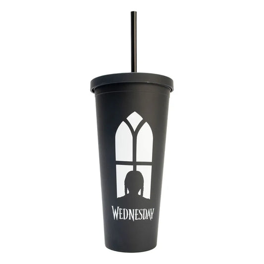 Wednesday Tumbler mit Trinkhalmen 485 ml - Smalltinytoystore