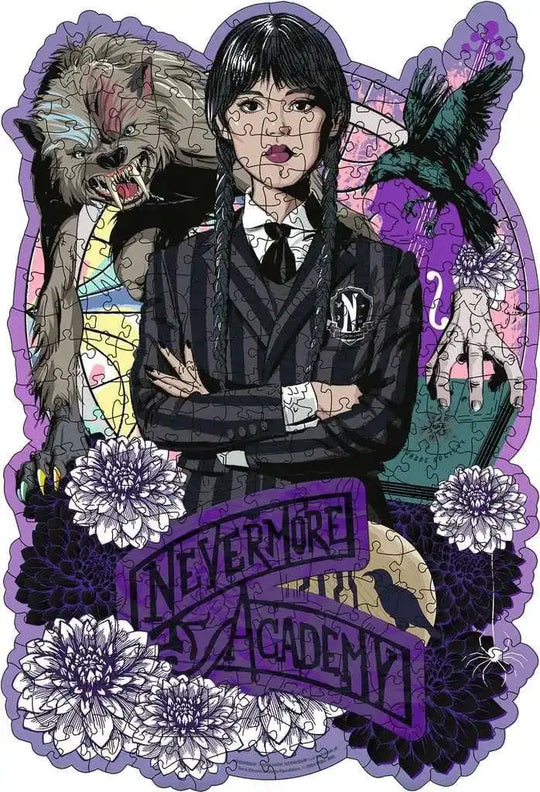 Wednesday WOODEN Holz-Puzzle Wednesday Addams (300 Teile) - Smalltinytoystore