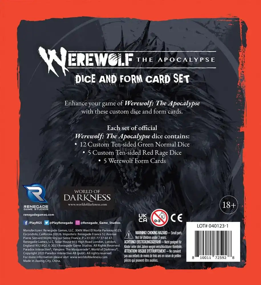 Werewolf: The Apocalypse 5th Edition RPG Würfel- und Formkartenset