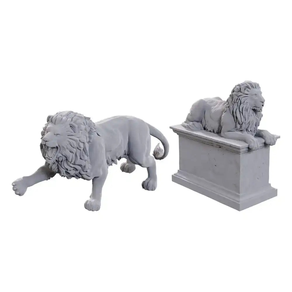 WizKids Deep Cuts Miniatures Miniaturen unbemalt 2er-Pack Stone Lion - Smalltinytoystore