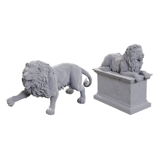 WizKids Deep Cuts Miniatures Miniaturen unbemalt 2er-Pack Stone Lion - Smalltinytoystore