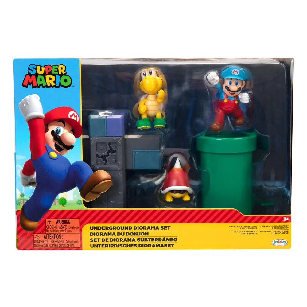 World of Nintendo Super Mario Diorama Set Underground - Smalltinytoystore