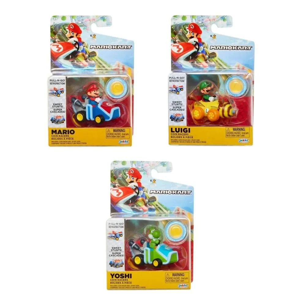 World of Nintendo Super Mario Kart Rückzug-Fahrzeuge mit Figuren Wave 1 Sortiment (12) - Smalltinytoystore