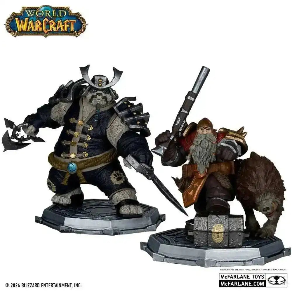 World of Warcraft PVC Statuen 2er-Pack 1/12 Dwarf Hunter Beast Master & Pandaren Monk (Gold Label) 15 cm - Smalltinytoystore