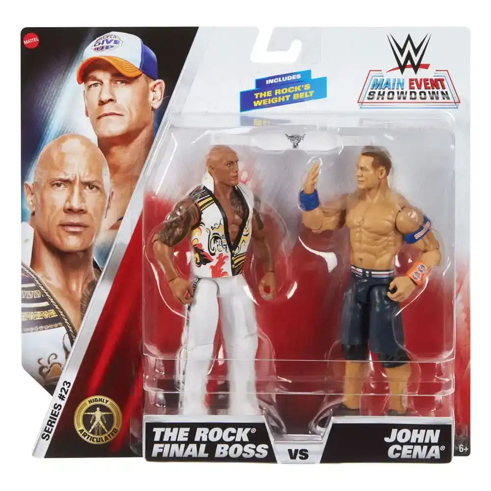WWE Main Event Showdown Actionfiguren The Rock Final Boss vs John Cena 2-Pack 15 cm - Smalltinytoystore
