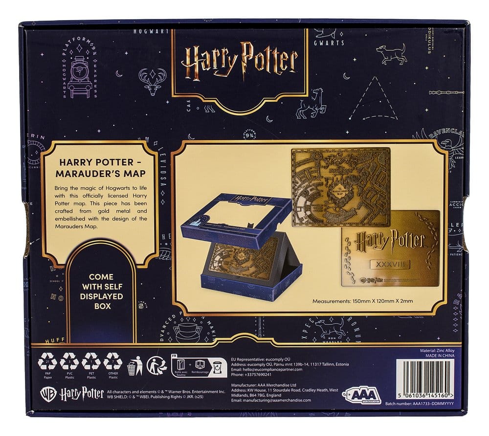 Harry Potter Replik Marauder's Map Metal Map 15 cm