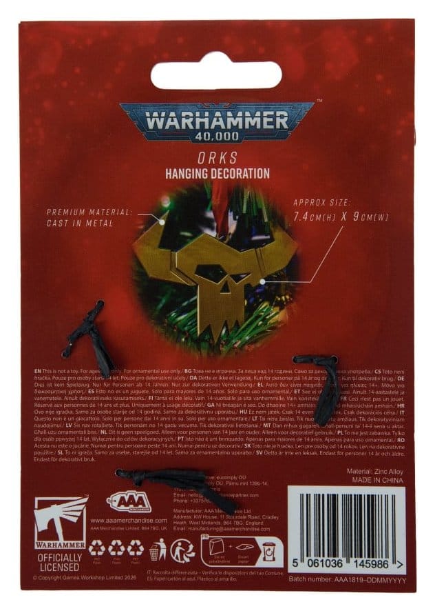 Warhammer 40,000 Hängedekoration Orks 17 cm