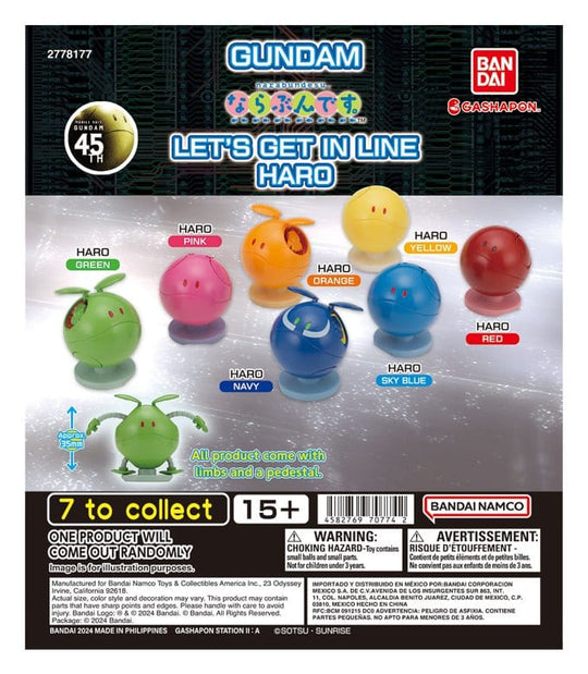 Gundam Gashapon Minifiguren 4 cm HARO Let's Get in Line Blind Box Display (24)