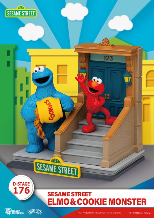 Sesamstraße D-Stage PVC Statue Elmo & Cookie Monster 11 cm