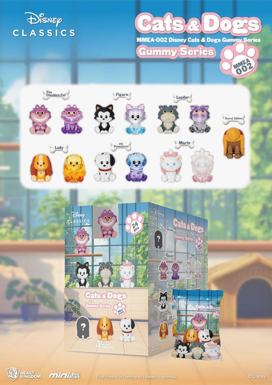 Disney Cats & Dogs Mini Egg Attack Blind Box Figuren Gummy Series Sortiment 3 cm (24)