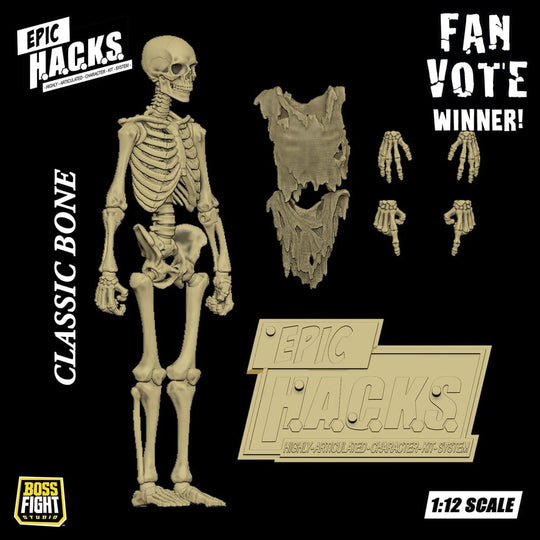 Epic H.A.C.K.S. Actionfigur 1/12 Skeleton Blank Classic Bone