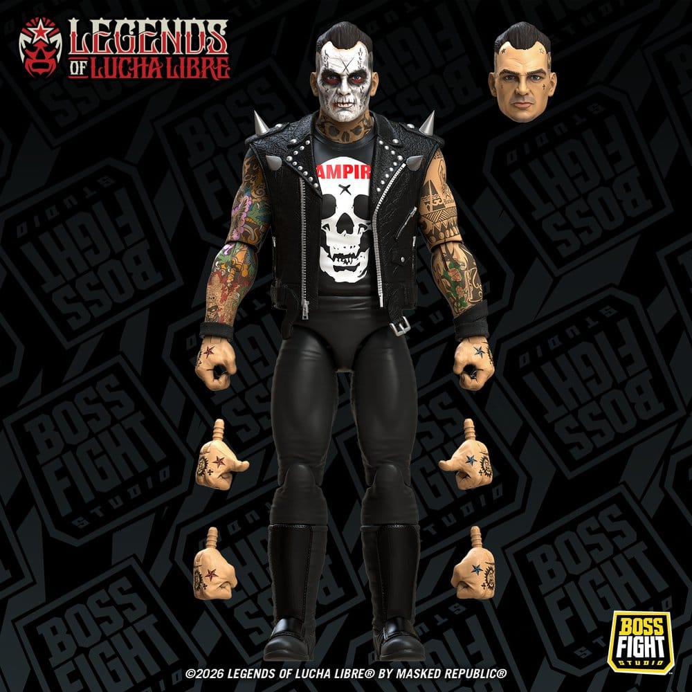 Legends of Lucha Libre Fanaticos Actionfigur Vampiro Coffin Box Resurrected 15 cm