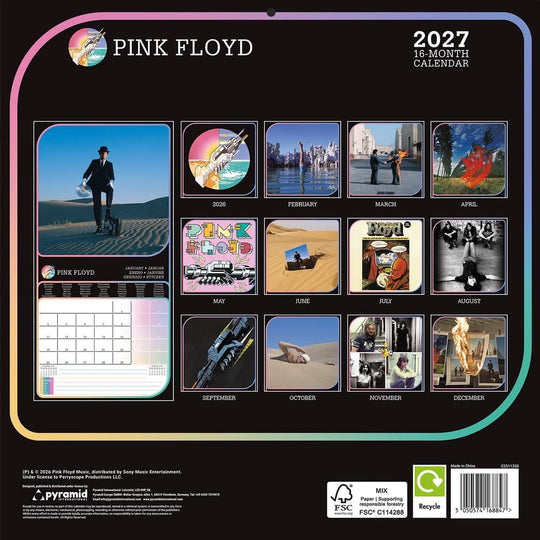 Pink Floyd Kalender 2027 30 x 30 cm