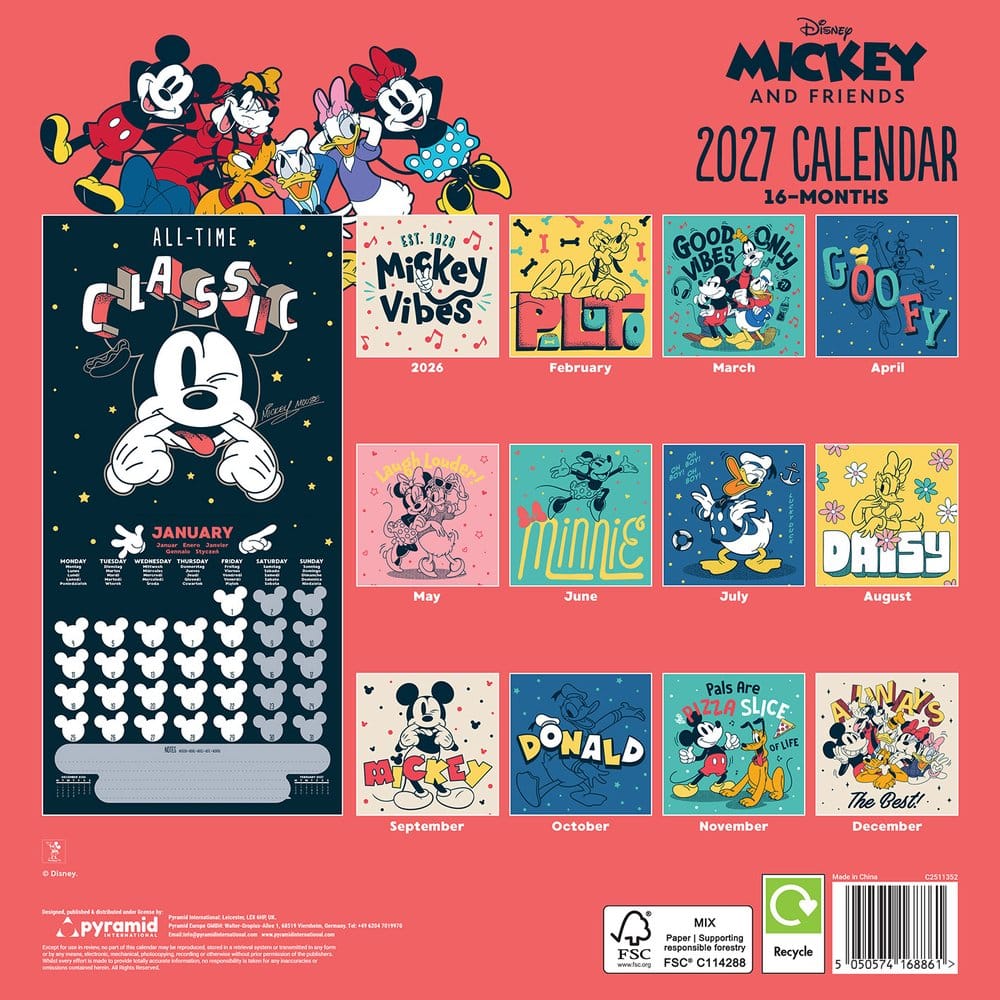 Mickey & Friends Kalender 2027 30 x 30 cm