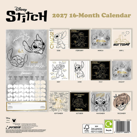 Stitch Kalender Life is Better with Stitch 2027 30 x 30 cm