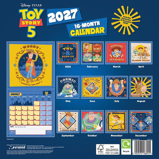 Toy Story Kalender 2027 30 x 30 cm