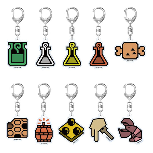 Monster Hunter Wilds Acryl-Schlüsselanhänger Item Icon 6 cm Sortiment (10)