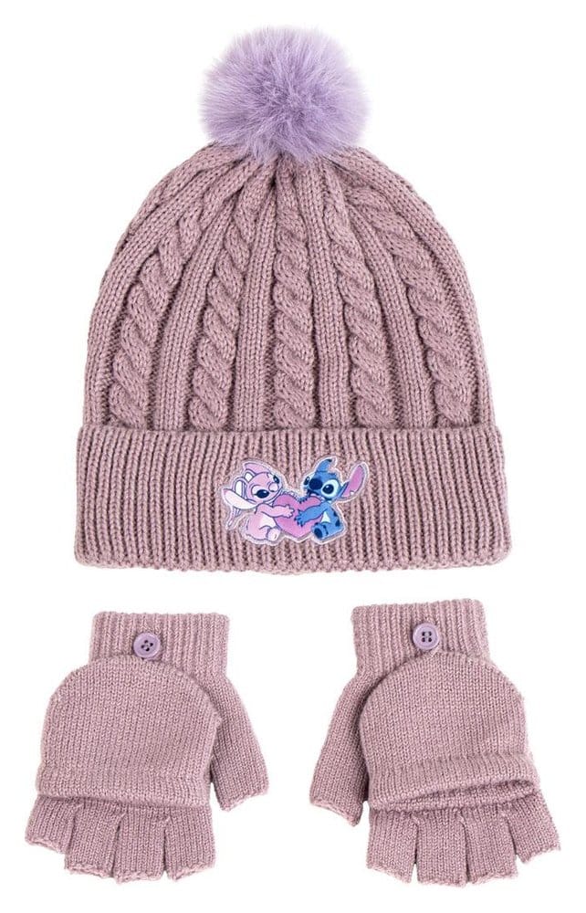 Lilo & Stitch 2er-Set Beanie & Handschuhe Rosa