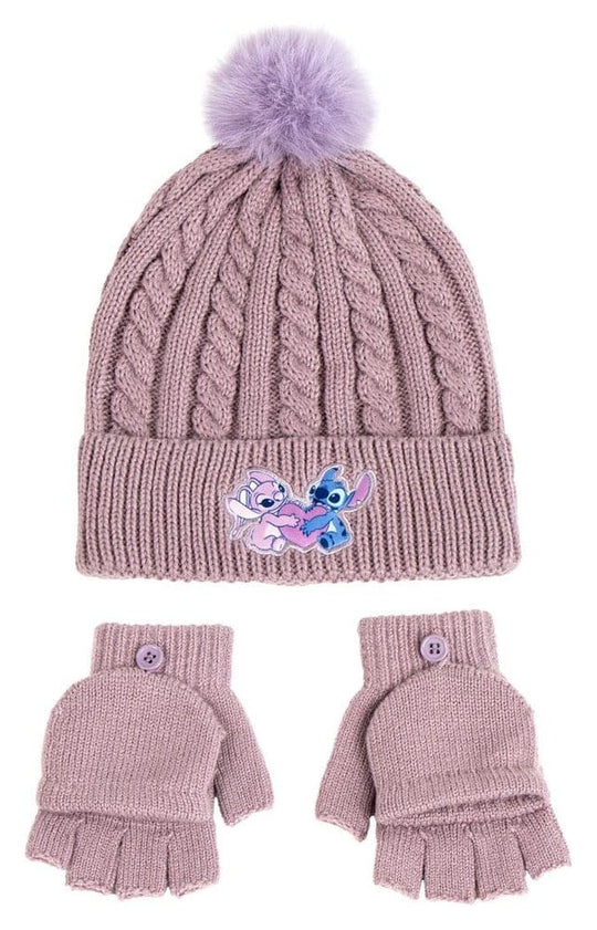 Lilo & Stitch 2er-Set Beanie & Handschuhe Rosa