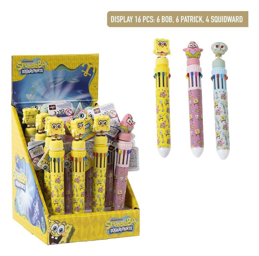 SpongeBob Schwammkopf Zehnfarbkugelschreiber Display (16)