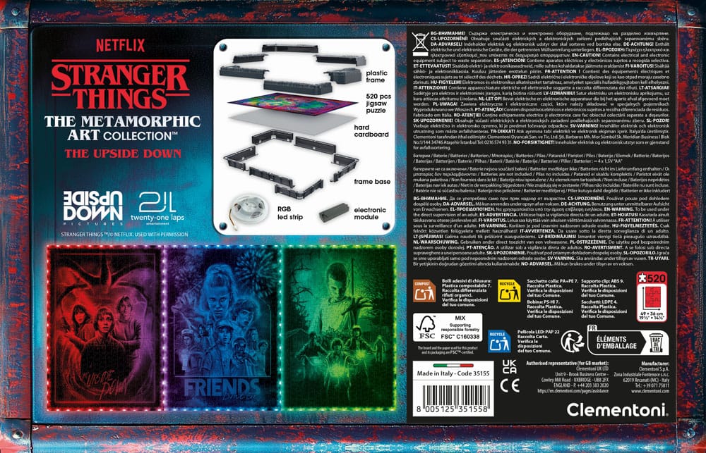 Stranger Things Metamorphic Art Collection Puzzle mit Leucht-Effekt The Upside (520 Teile)