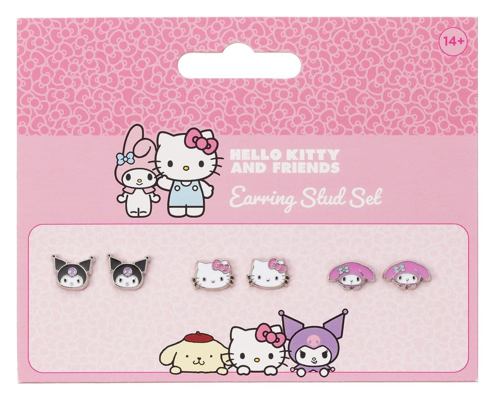 Sanrio Ohrstecker-Set Hello Kitty, Kuromi und My Melody