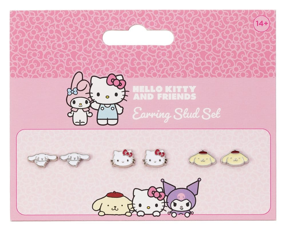 Sanrio Ohrstecker-Set Hello Kitty, Cinnamon Roll und Pompompurin