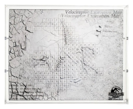 Jurassic Park III Ausgrabungskarte Velociraptor 27 cm